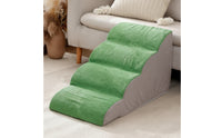 Sloped Four-Step Pet Stair Cushioned Pet Stairs with Ramp Washable Dog Steps Removable for Dogs, Senior Pets, Cats, Sofa, Bed