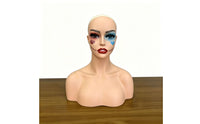 Hairpiece Display Head Semi-Matte Finish Pin Insertable Mannequin Head Stable Base Hat Display Stand Prop for Show