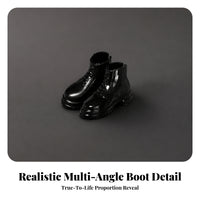 miniature Lace-up Doll Boots Chunky Sole Footwear Rounded Toe