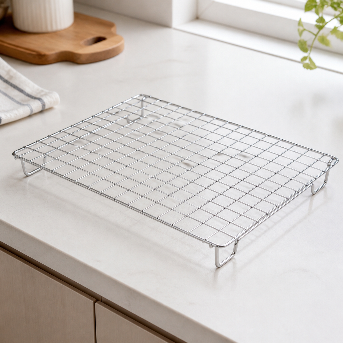 Cake Cooler For Confectionery Fried Food Oil Draining Foldable Cooling Rack Silver