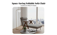 Foldable transformable Sleeper Chair 2-in-1 Design Fold-extendable Armchair Bed Adjustable Backrest Space-Saving Furniture Sturdy Frame for Small Apartment Dwellers, Students, Homeowners, Living Room, Bedroom, Home Office