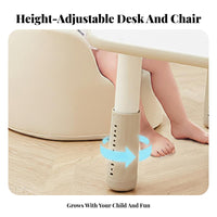 Double Seating Adjustable Table and 2 Chairs Set Multi-Functional Figure-EightShaped Table with 2 Sofa Chairs Safe Rounded Corners children's Furniture Easy to Clean for Toddlers, Preschoolers, Parents, Playroom, Nursery, Classroom, Living Room