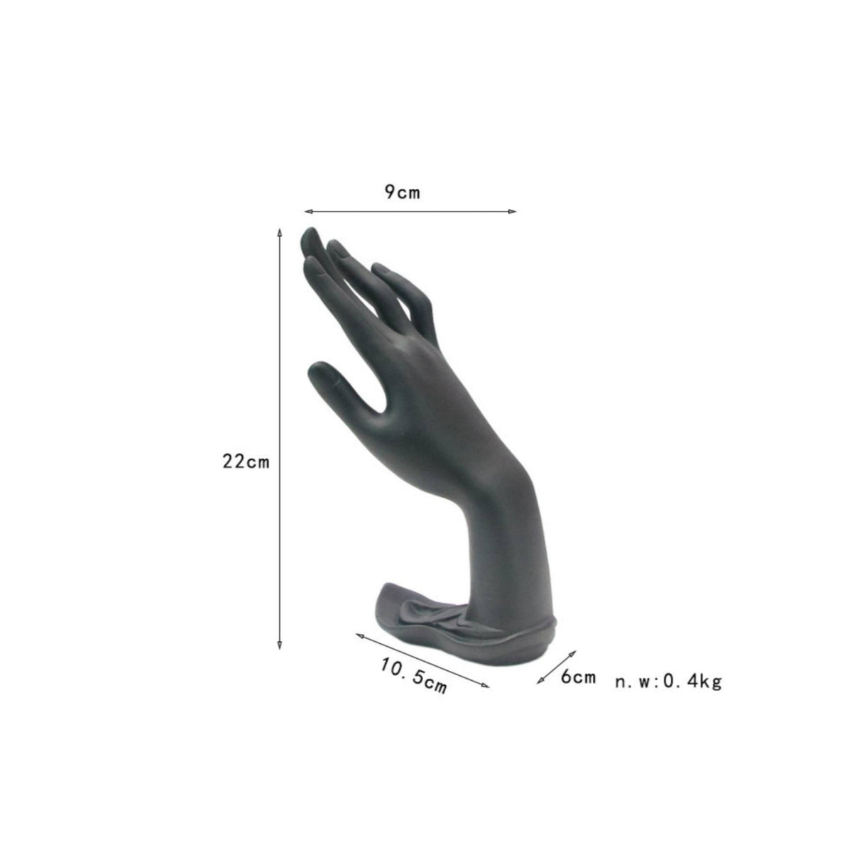 Textile-Wrapped-Covered Resin Hand Mannequin Glossy Finish Hand Jewelry Display Extended Fingers Resin Jewelry Mannequin Upright