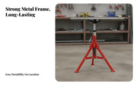 Rotating Head Pipe Stand High Load Capacity Tripod Pipe Stand Long-Lasting Construction Easy Setup for Pipefitters, Workshops