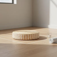 Handmade Tranquil Meditation Pad Thickened Round Straw Futon Pad Round Straw Pad Long-Lasting Japanese Floor Seat for Bay Window
