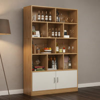 Freestanding Beverage Cabinet Large Capacity Storage Shelf Wooden Display Hutch Sturdy Construction Versatile Organizer Suitable for Living Room Entryway Bedroom Book Lovers