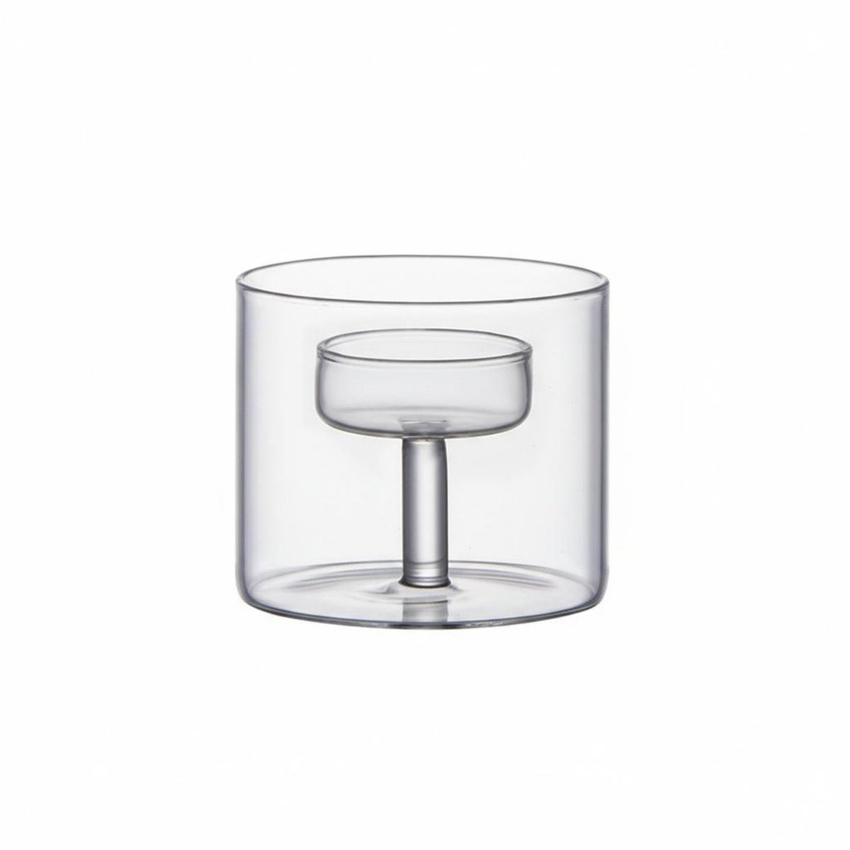 Creates Romantic Atmosphere Windproof Glass Candle Cup Minimalist Design Glass Stormproof Candle Holder Handmade for Couples, Adults