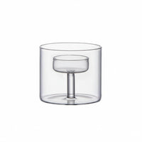 Creates Romantic Atmosphere Windproof Glass Candle Cup Minimalist Design Glass Stormproof Candle Holder Handmade for Couples, Adults