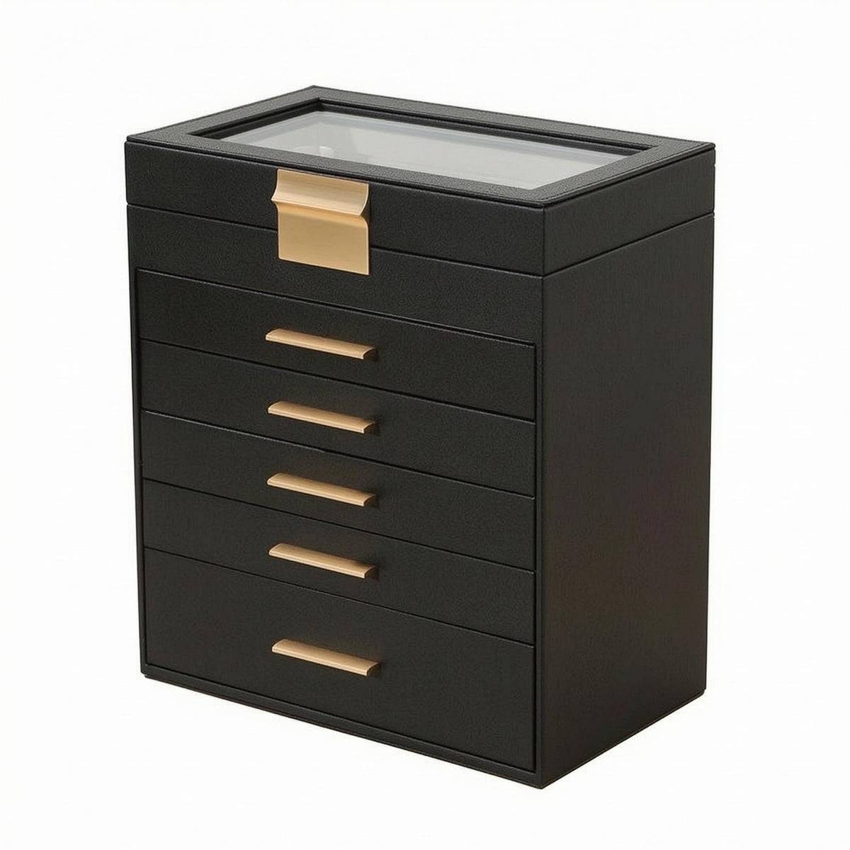 Multi-Layer Jewelry Organizer Rectangular Drawer Jewelry Box Flat Dresser Surface Storage
