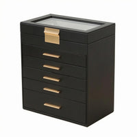 Multi-Layer Jewelry Organizer Rectangular Drawer Jewelry Box Flat Dresser Surface Storage
