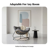 Soft Cushion Cushioned Rocking Lounger Ergonomic Rocker Easy Assembly Lounge Chair Anti-Tip Design for Seniors, Readers, Homeowners, Balcony, Living Room, Bedroom, Reading Nook