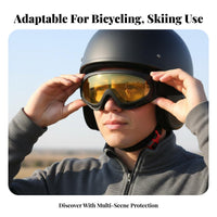 Motorcycle Riding Goggles Shock Resistant Motorcycle Goggles Particles Proof Anti-Fog for Exterior Door Lovers, Motocross