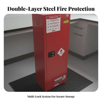 Storage Cabinet Twin-Wall Steel Construction Cabinet Anti Grounding for Lab Technicians, Warehouse Workspace