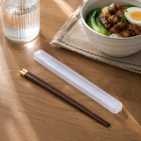 Chopsticks, For Bento, My Chopsticks, Case, Easy to Clean, Adult, 24cm, Side Open, Semi-transparent, White