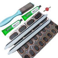Cycle Tire Patch Repair Kit, Multi-Tool Set, Glue, Abrasive Tool, for Motorcycle Tubes