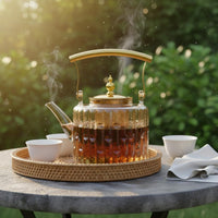 Borosilicate Glass Teapot Elegant Design Heat Resistant Glass Teapot Easy to Clean Borosilicate Tea Kettle for Home