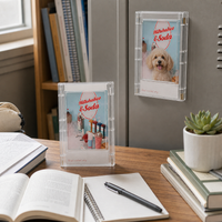 Mini Instant Photo Frame with Stand - Cute Cartoon Desktop Display for 3-inch Photos