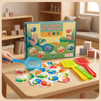 Fly Catching Game Easy to Learn Card Game with Paddles Toy Colorful Fun for Preschoolers, Classroom, Travel