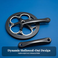 52T Single Chainring Crankset Lightweight Folding Bike Crankset Cycle Chainwheel with Double Guard Easy Installation