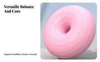 Anti-Puncture-Resistant Donut Fitness Ball Thickened Donut Shaped Exercise Ball Non-Roll Design for New Mothers, Beginners, Home Gym