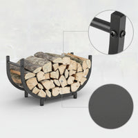 Heavy Duty Firewood Rack with Handle Sturdy Firewood Holder with Handle Space-Saving Metal Log Holder Rust-Resistant for Fireplace, Hearth