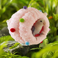 Ear-Shaped Soft Cotton Parakeet Nest, Warm Bird Nest with Hanging Loop for Winter