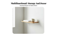 No-Drill Installation Floating Wooden Board Easy to Install Wall Shelf Space-Saving Household Storage Natural Wood Grain for Book Lovers, Homeowners, Study Room, Bedroom, Bathroom, Kitchen
