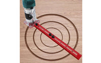 Engraved Scale Woodworking Routing Guide Aluminum Alloy Adjustable Circle Cutting Jig Measuring Arm Router Circle Guide Kit Locking Knobs