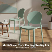 Molded Backrest Seat Stackable Armless Side Chair Thickened Construction Household Furniture for Adults, Homeowners, Dining Room, Kitchen, Home Office