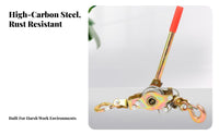 Non-Slip Handle Wire Rope Tensioner Safety Latch Hooks Ratchet Puller for Riggers, Workshops, Fencing, Vehicle Recovery