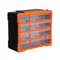 Pull-out Drawers 12-Drawer Parts Organizer Compact Size Small Parts Organizer Easy to Sort Drawer Storage Cabinet Quick Item View