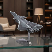 J-20 Fighter Airplane Model Diecast Fighter Plane Model Freestanding for Collectors, Showcase, Desk