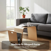 Minimalist Design C-Shaped Magazine Table Space-Saving C-Shaped Table Sturdy Frame Home Furniture Multi-Functional for Homeowners, Apartment Dwellers, Students, Living Room, Bedroom, Balcony, Office