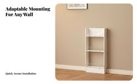 Strong Load-Bearing Slim Narrow Shelf Sturdy Slim Multi-Tier Rack Large Capacity Space-Saving Organizer Easy to Assemble for Apartment Dwellers, Book Lovers, Narrow Areas, Behind the Door, Study Room, Home Office