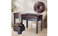 Tufted Adjustable Piano Bench Cushioned Piano Stool with Padded Seat Sturdy Keyboard Bench Stable for Pianists, Guzheng Players, Studios, Stages