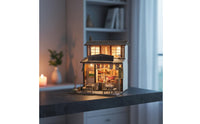 Wooden House Model with LED Light Pre-Colored Parts for Hobbyists, Adults