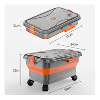 Multi-Purpose Portable Water Carrier with Wheels 22L Folding Water Container Collapsible Rolling Storage Bin for Car Washing, Fishing, Camping, Outdoor