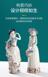 European Style Resin Female Figurine for Home Decor