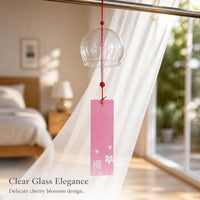 Handmade Glass Cherry Blossom Wind Chime Japanese Style Room Decor