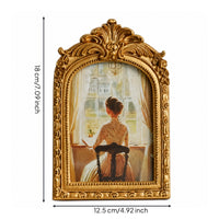 Arched Photo Frame Antique Gold Baroque Picture Frame Ornate Vintage-Inspired for Dresser, Bedside Table