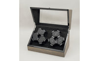 Wood-Grain Automatic Watch Winder Box Compact 6-Position Watch Winder Luxurious Case Quiet for Dresser