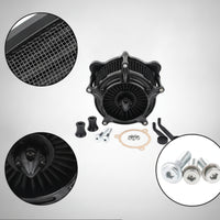 Air Filter with Mounting Accessories Aftermarket Air Cleaner with Mounting Hardware Round CNC for Motorcyclists, Garage Install