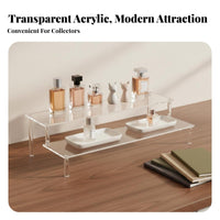 Acrylic Display Riser Detachable Design Tiered Display Stand Clear Step Shelf Easy to Assemble Acrylic Perfume Organizer