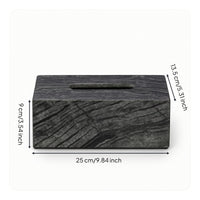 Marble Tissue Box Holder Polished Marble Tissue Box Minimalist for Bedside Table