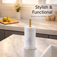 Dining Table and Kitchen Island Paper Roll Holder for Home Cooks, Stainless Steel Towel Countertop with Stable Base