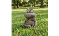 Solar Frog Ornament Seated Design Solar Frog Statue Outdoor Decor for Living Room