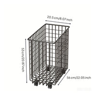 uncoveredGrid Storage Basket on Casters Ventilated Rolling Storage Basket Freestanding Organizer
