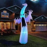 Spooky Halloween Inflatable Ghost Waterproof Ghost with Color-Changing Lights Oversized Yard Decoration Scary for Garden