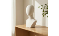 Cloth-coveredCovered Headwear Display Form Linen-Look Hairpiece Head Stand Neutral Hairpiece Stand Sturdy for Boutiques, Stylists, Studios, Home Organization