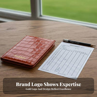 3 Pieces Alligator Texture Pattern Scorecard Holder Long-Lasting Golf Scorebook Ideal Gift for Golfers, Athletes, Competition, Outdoor